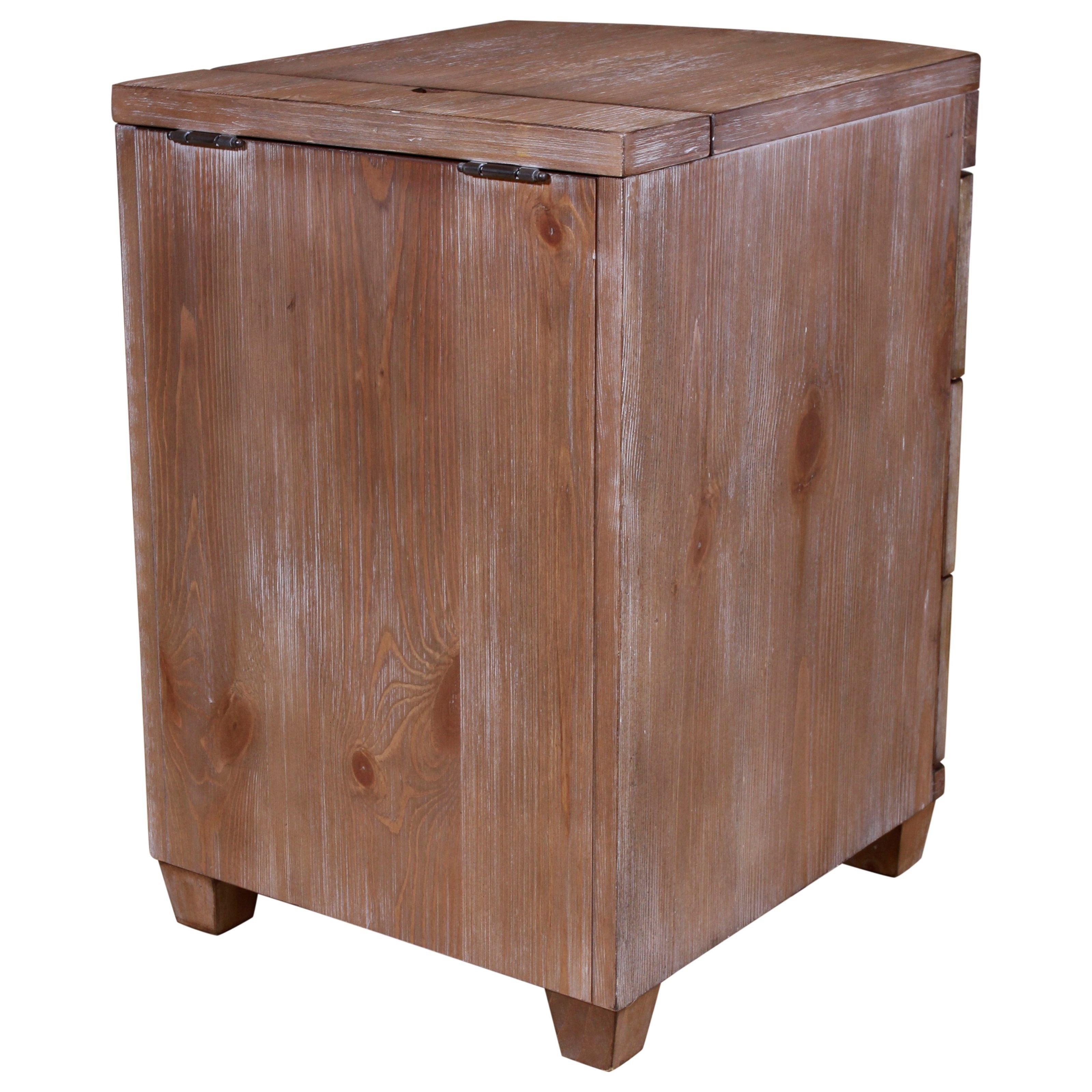 Hammary Chairsides 200025 Rustic Driftwood Bowfront Chairside Table